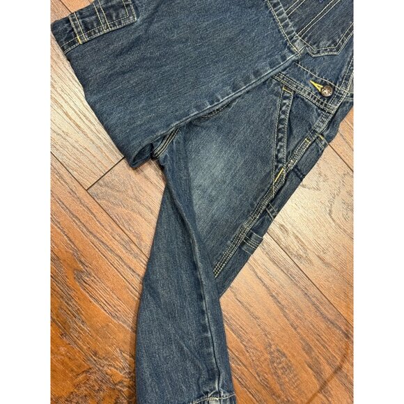 Toddler 2T Denim Corduroy Overalls Bundle 2 Pack Adjustable Straps Farm Patch - Picture 12 of 12